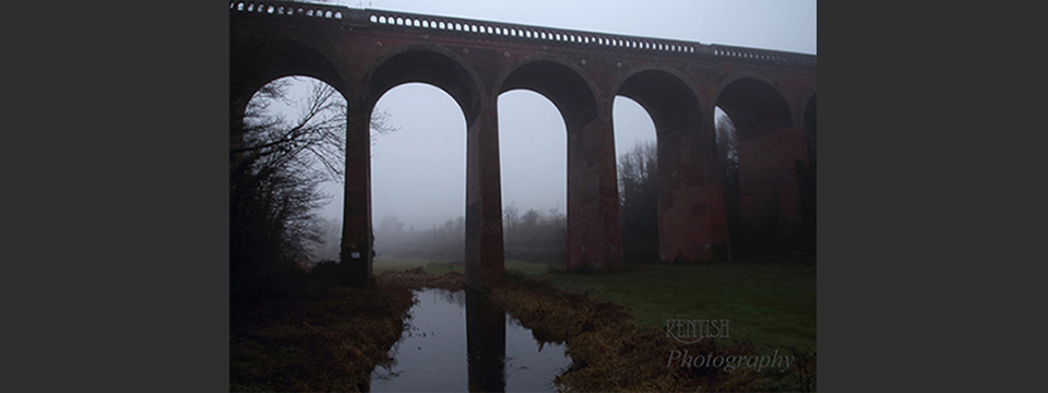 Lullingstone viaduct in the mist